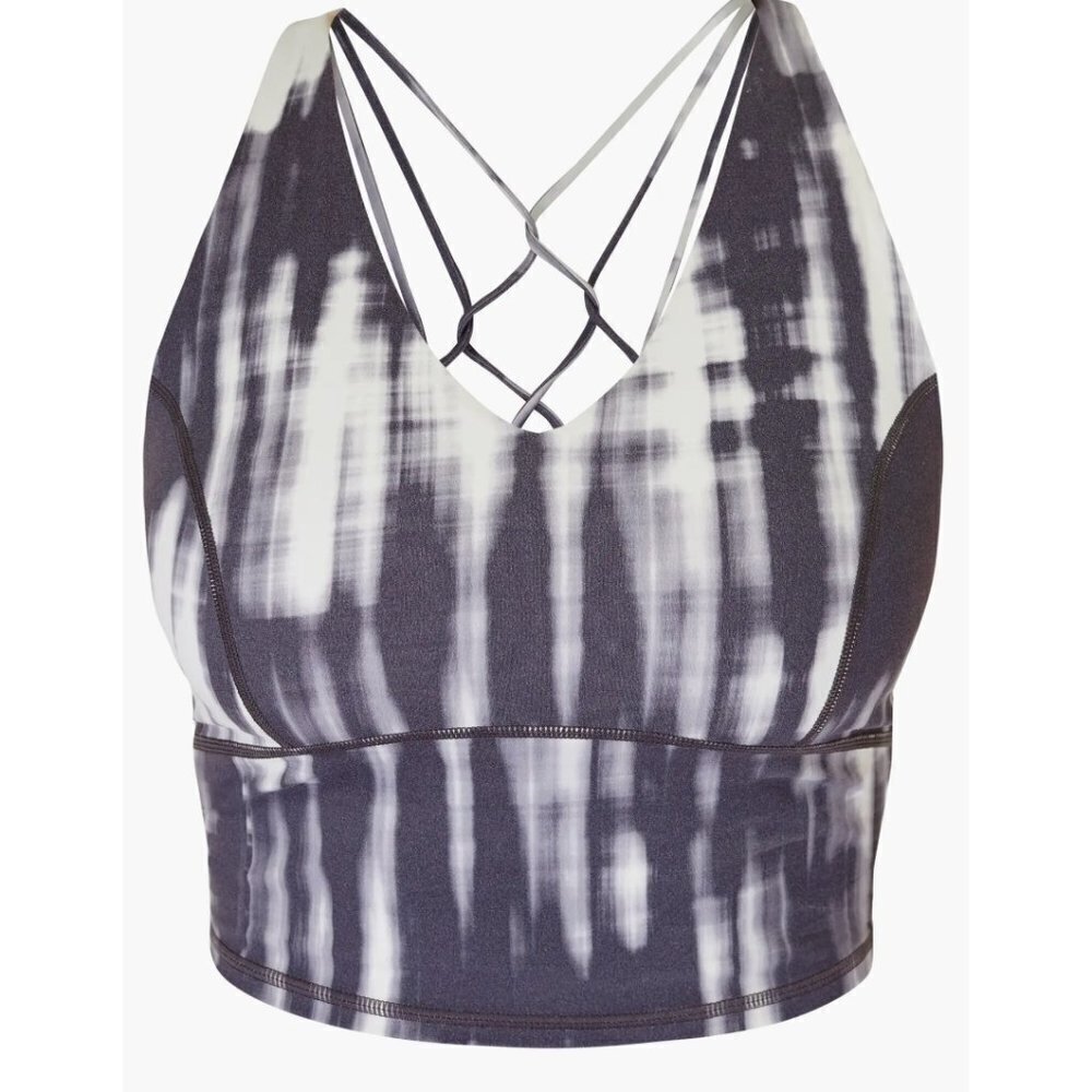 Sweaty Betty Super Soft Strappy Crop Workout Tank XS Grey White NWT